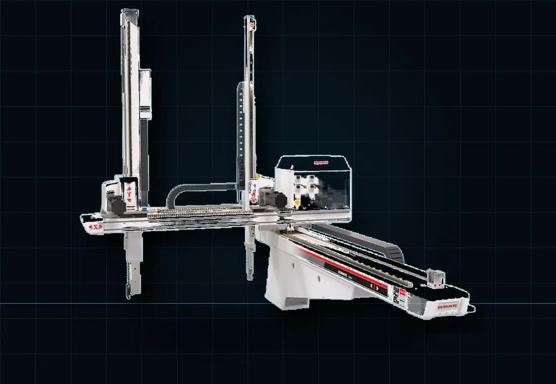 Fast-action servo manipulator for finished-product and sprue removal